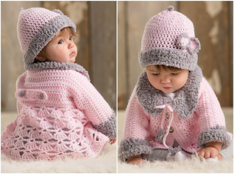 Modern Baby Set With Sweater Crochet Free Pattern Styles Idea