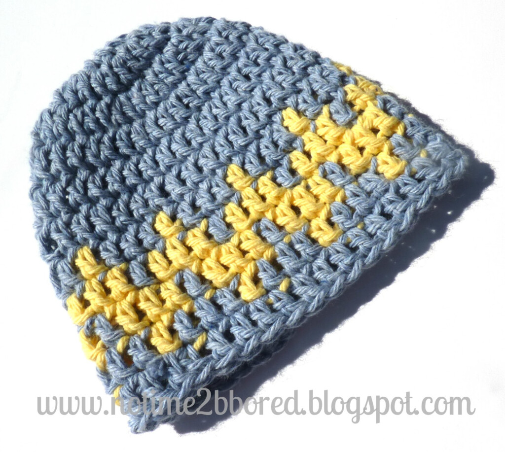 No Time To Be Bored Crochet Chevron Baby Hat