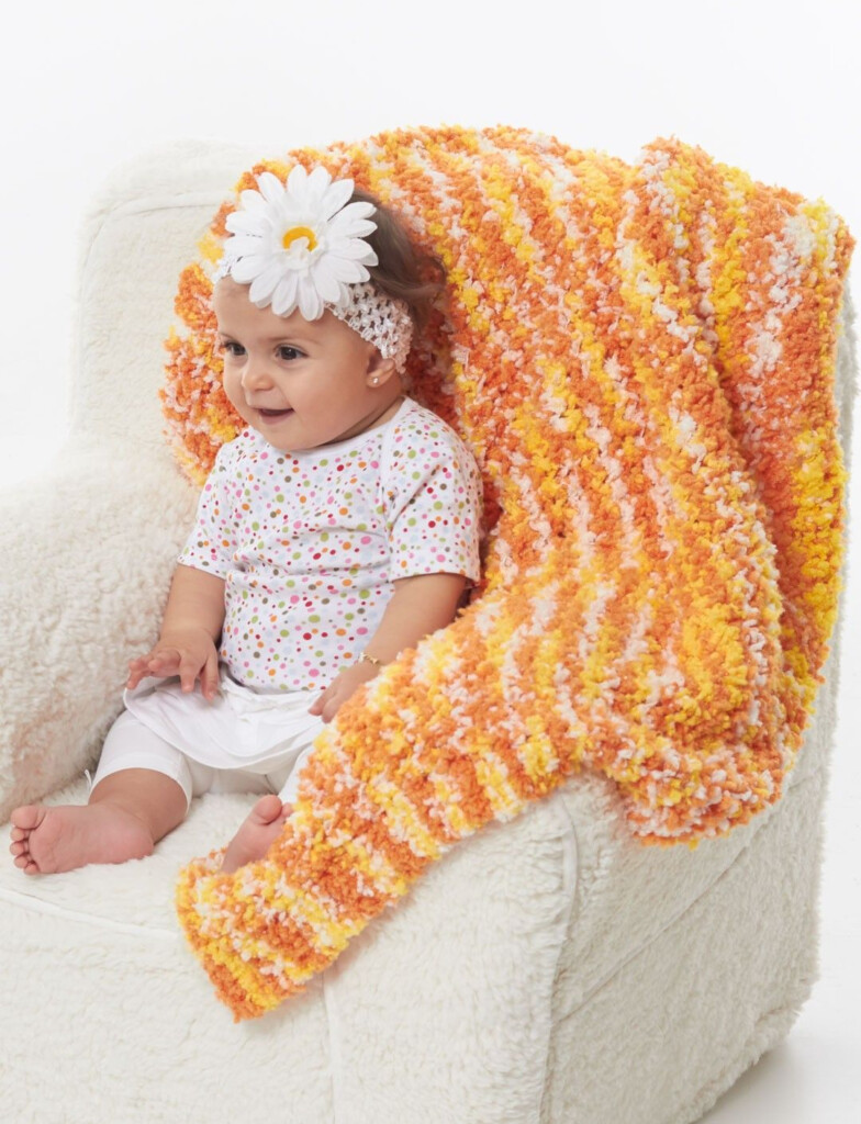 One Ball Tiny Tickles Blanket Patterns Yarnspirations Bernat Baby 