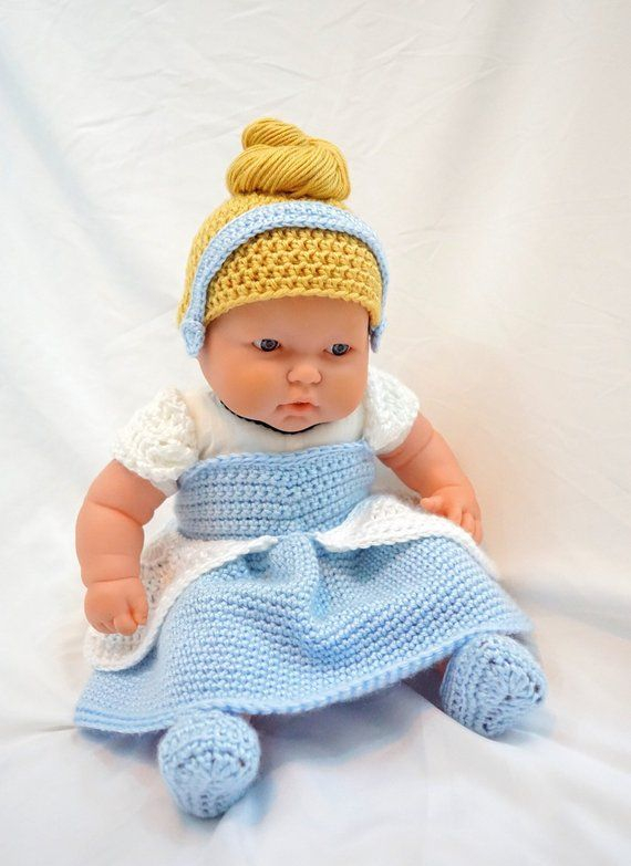 PDF DIGITAL PATTERN Crochet Baby Cinderella Costume Baby Newborn 