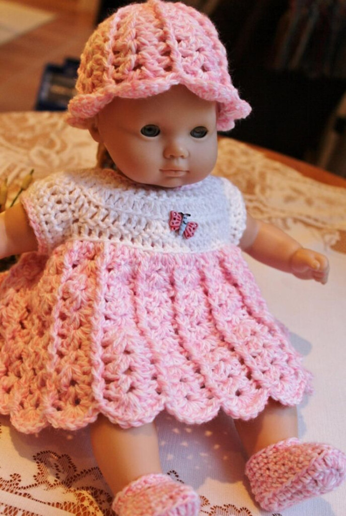 PDF PATTERN Crochet 15 16 Inch AG Bitty Baby Doll Yarn Dress Set 