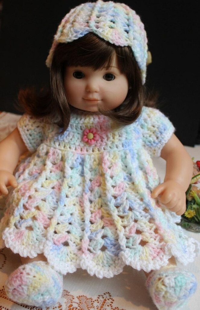 PDF PATTERN Crochet 15 16 Inch AG Bitty Baby Doll Yarn Dress Set 