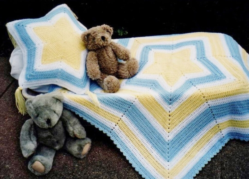 Pdf Pattern Crochet BABY STAR AFGHAN Matching Pillow Easy Star 