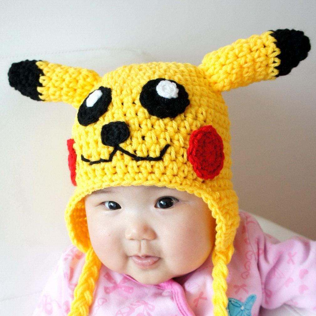 Pikachu Hat Pokemon Crochet Baby Hats Crochet Winter Hats Crochet 
