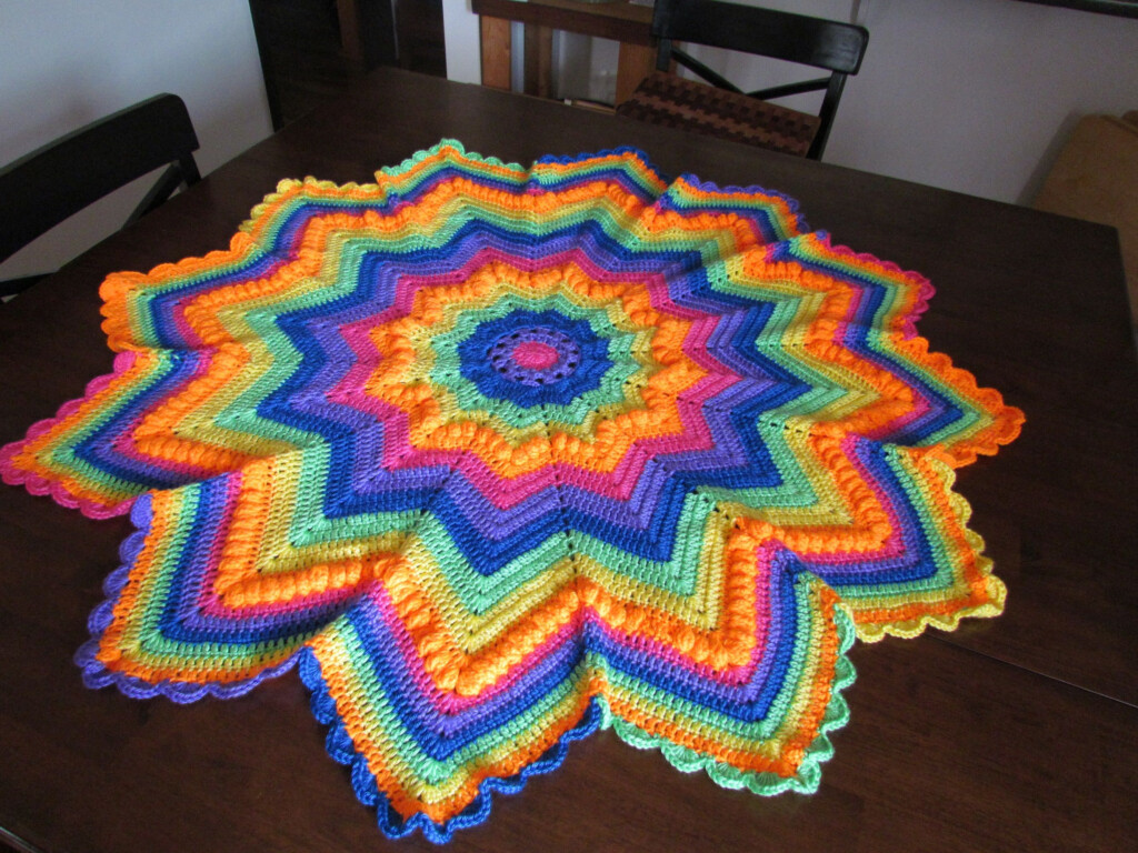 Rainbow Baby Blanket 12 Point Star Crochet Patterns Free Blanket 