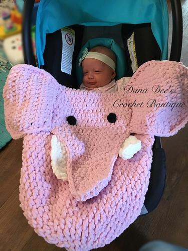 Ravelry Baby Elephant Car Seat Blanket Pattern By Dana Draves