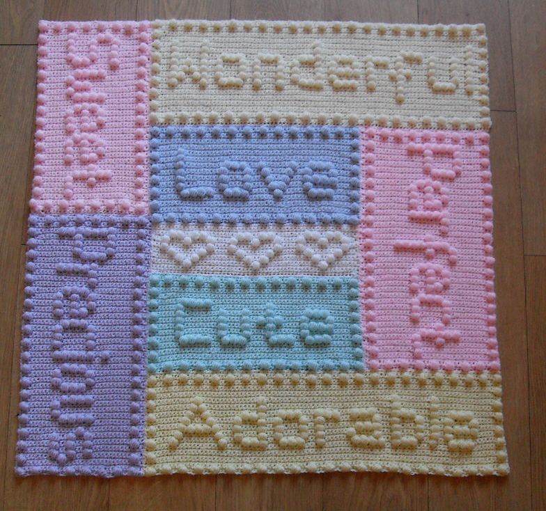 Ravelry Precious Words Baby Blanket By Peach Unicorn Baby Blanket 