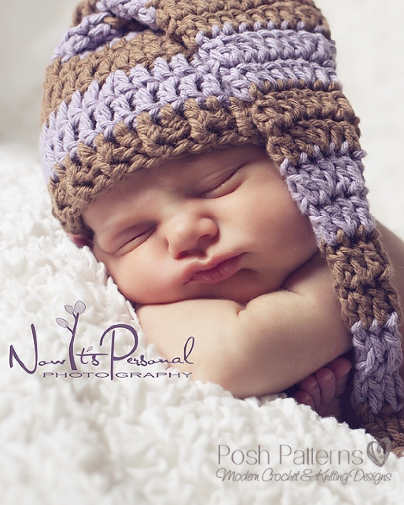Stocking Hat Crochet Pattern Long Tail Hat And Diaper Cover