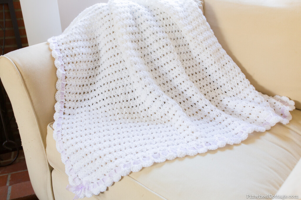 Sweet As Snow Crochet Baby Afghan Loganberry Handmade