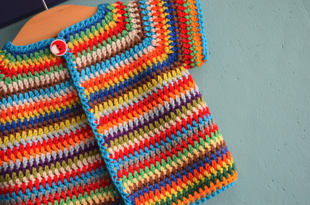 Vicarno s Mama English Version Free Crochet Pattern Colourfull Baby Vest