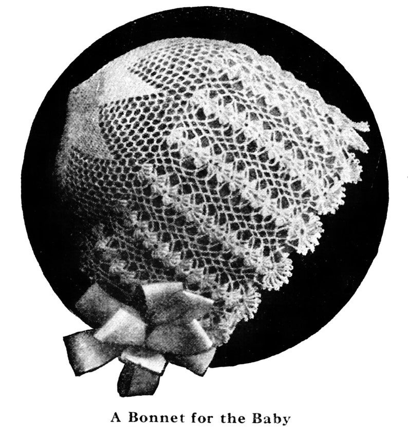 Vintage Crochet Baby Bonnet Pattern 1920 s Lace Etsy