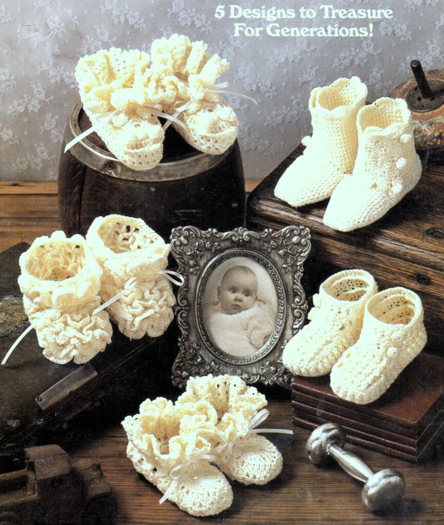 Vintage Crochet Pattern PDF Baby Booties 5 Designs Lace Etsy