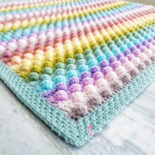 Wonderful Bobble Stitch Baby Blanket Pattern Step By Step Free 