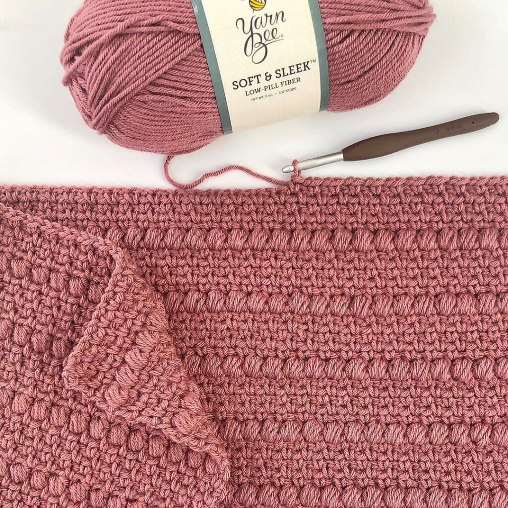 Working On A New Version Of A Moss And Puff Stitch Blanket Today 